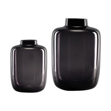 Load image into Gallery viewer, Smoky Black Glass Vase