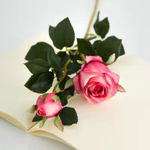 Load image into Gallery viewer, Bulgarian Rose Two Heads Artificial Silk Flowers Stem 8 colors selections001-008