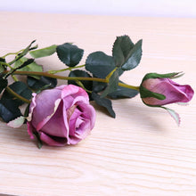Load image into Gallery viewer, Bulgarian Rose Two Heads Artificial Silk Flowers Stem 8 colors selections001-008