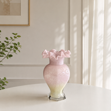 Load image into Gallery viewer, Petal Edge Dusty Pink Glass Vase