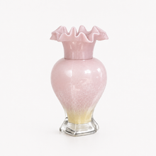 Load image into Gallery viewer, Petal Edge Dusty Pink Glass Vase
