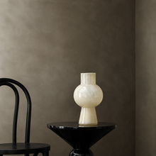 Load image into Gallery viewer, Cream Pedestal Glass Vase 33CM High