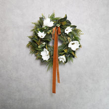 Load image into Gallery viewer, White Magnolia Christmas Wreath – 60cm
