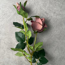 Load image into Gallery viewer, Bulgarian Rose Two Heads Artificial Silk Flowers Stem 8 colors selections001-008