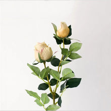 Load image into Gallery viewer, Bulgarian Rose Two Heads Artificial Silk Flowers Stem 8 colors selections001-008