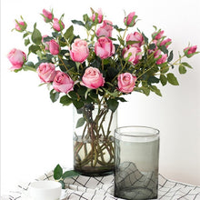 Load image into Gallery viewer, Bulgarian Rose Two Heads Artificial Silk Flowers Stem 8 colors selections001-008