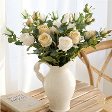 Load image into Gallery viewer, Bulgarian Rose Two Heads Artificial Silk Flowers Stem 8 colors selections001-008