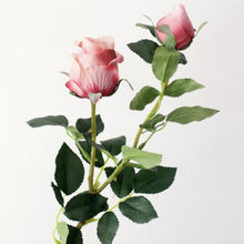 Load image into Gallery viewer, Bulgarian Rose Two Heads Artificial Silk Flowers Stem 8 colors selections001-008
