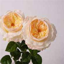 Load image into Gallery viewer, Rose Austin Real Touch 68cm Artificial Silk Flower Light Yellow ROSEAUSTIN010
