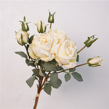 Load image into Gallery viewer, Rose Bunch Artificial Silk Flower Cream White ROSEBUNCH002
