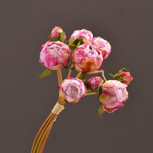 Load image into Gallery viewer, Peony 9 Heads Artificial Silk Flower Bunch PEONY004-006
