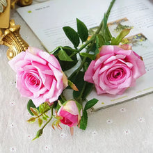 Load image into Gallery viewer, Rose Paris 3 Heads Artificial Silk Flower Stem PARISROSE031-035
