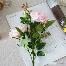 Load image into Gallery viewer, Rose Paris 3 Heads Artificial Silk Flower Stem PARISROSE031-035
