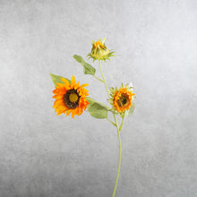 Load image into Gallery viewer, Sunflower 3 Heads Orange 63cm
