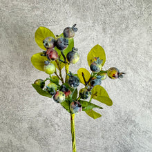 Load image into Gallery viewer, Berry Artificial Silk Flower 32cm Green and Black Color BERRY0001
