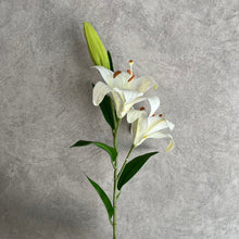 Load image into Gallery viewer, Oriental Lily 3 Heads 3D Printed Artificial Silk Flowers Stem LILY003
