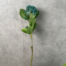 Load image into Gallery viewer, Snowball Artificial Silk Flower 52cm Stem Blue VIBURNUM001
