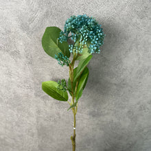 Load image into Gallery viewer, Snowball Artificial Silk Flower 52cm Stem Blue VIBURNUM001
