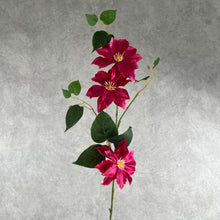 Load image into Gallery viewer, Clematis 3 Heads Artificial Silk Flowers 80cm Stem CLEMATIS0002 pink
