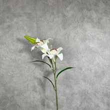 Load image into Gallery viewer, Oriental Lily 3 Heads 3D Printed Artificial Silk Flowers Stem LILY003 white

