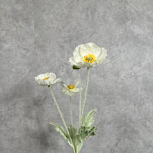 Load image into Gallery viewer, Poppy Artificial Silk Flowers Stem POPPY009 white
