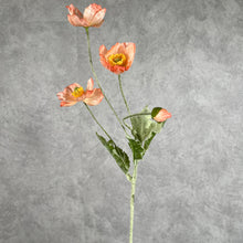 Load image into Gallery viewer, Poppy Artificial Silk Flowers Stem POPPY007 peach orange
