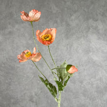 Load image into Gallery viewer, Poppy Artificial Silk Flowers Stem POPPY007 peach orange
