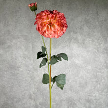 Load image into Gallery viewer, Dahlia Two Heads Artificial Silk Flower 70cm DAHLIA012 pink coral
