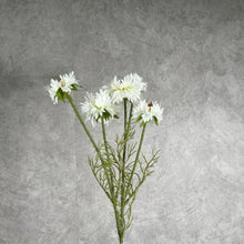 Load image into Gallery viewer, Cornflower 5 Heads Artificial Silk Flower 55cm Stem CORNFLOWER002 white

