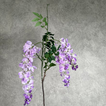 Load image into Gallery viewer, Wisteria Artificial Silk Flower Stem Purple WISTERIA002
