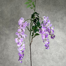 Load image into Gallery viewer, Wisteria Artificial Silk Flower Stem Purple WISTERIA002
