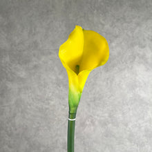 Load image into Gallery viewer, Calla Lily Artificial Silk Flower Short 75cm Stem yellow CALLALILY003
