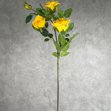 Load image into Gallery viewer, Rose Real Touch 5 Heads Artificial Multi-colour ROSE0015 Yellow
