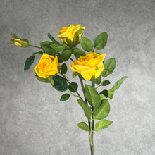 Load image into Gallery viewer, Rose Real Touch 5 Heads Artificial Multi-colour ROSE0015 Yellow
