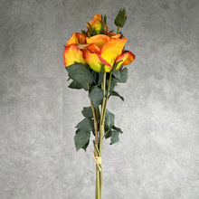 Load image into Gallery viewer, Rose Bunch Artificial Silk Flower Orange ROSEBUNCH003
