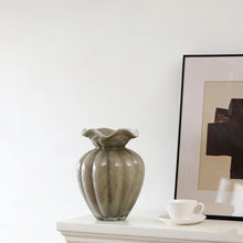 Load image into Gallery viewer, Ripple Bloom Glass Vase Grey 28CM High
