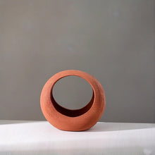 Load image into Gallery viewer, Vase Ring Shaped Pottery Brown VASE019
