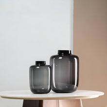 Load image into Gallery viewer, Smoky Black Glass Vase
