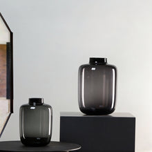 Load image into Gallery viewer, Smoky Black Glass Vase
