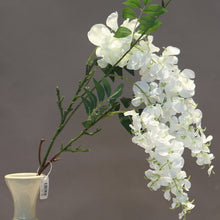 Load image into Gallery viewer, Wisteria Artificial Silk Flower Stem White WISTERIA001
