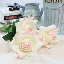 Load image into Gallery viewer, Rose Real Touch Single Head Artificial Silk Flower Stem Light Pink ROSE084
