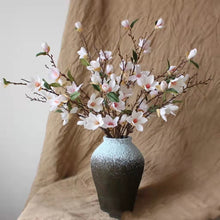 Load image into Gallery viewer, Magnolia 10 Heads Artificial Silk Flower Stem Pink MAGNOLIA006
