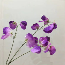 Load image into Gallery viewer, Sweet Pea Artificial Silk Flower Stem Purple SWEETPEA004
