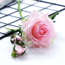 Load image into Gallery viewer, Rose Real Touch Artificial Silk Flower Stem Pink ROSE030
