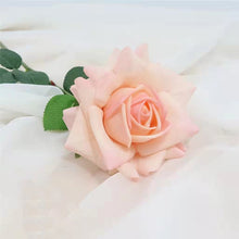 Load image into Gallery viewer, Rose Real Touch Single Head Artificial Silk Flower Stem Champagne ROSE083
