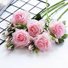 Load image into Gallery viewer, Rose Real Touch Artificial Silk Flower Stem Pink ROSE030
