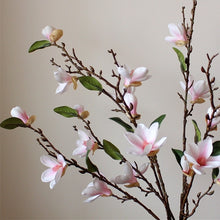 Load image into Gallery viewer, Magnolia 10 Heads Artificial Silk Flower Stem Pink MAGNOLIA006
