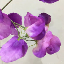 Load image into Gallery viewer, Sweet Pea Artificial Silk Flower Stem Purple SWEETPEA004
