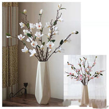Load image into Gallery viewer, Magnolia 10 Heads Artificial Silk Flower Stem White MAGNOLIA005
