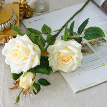 Load image into Gallery viewer, Rose Paris 3 Heads Artificial Silk Flower Stem PARISROSE031-035
